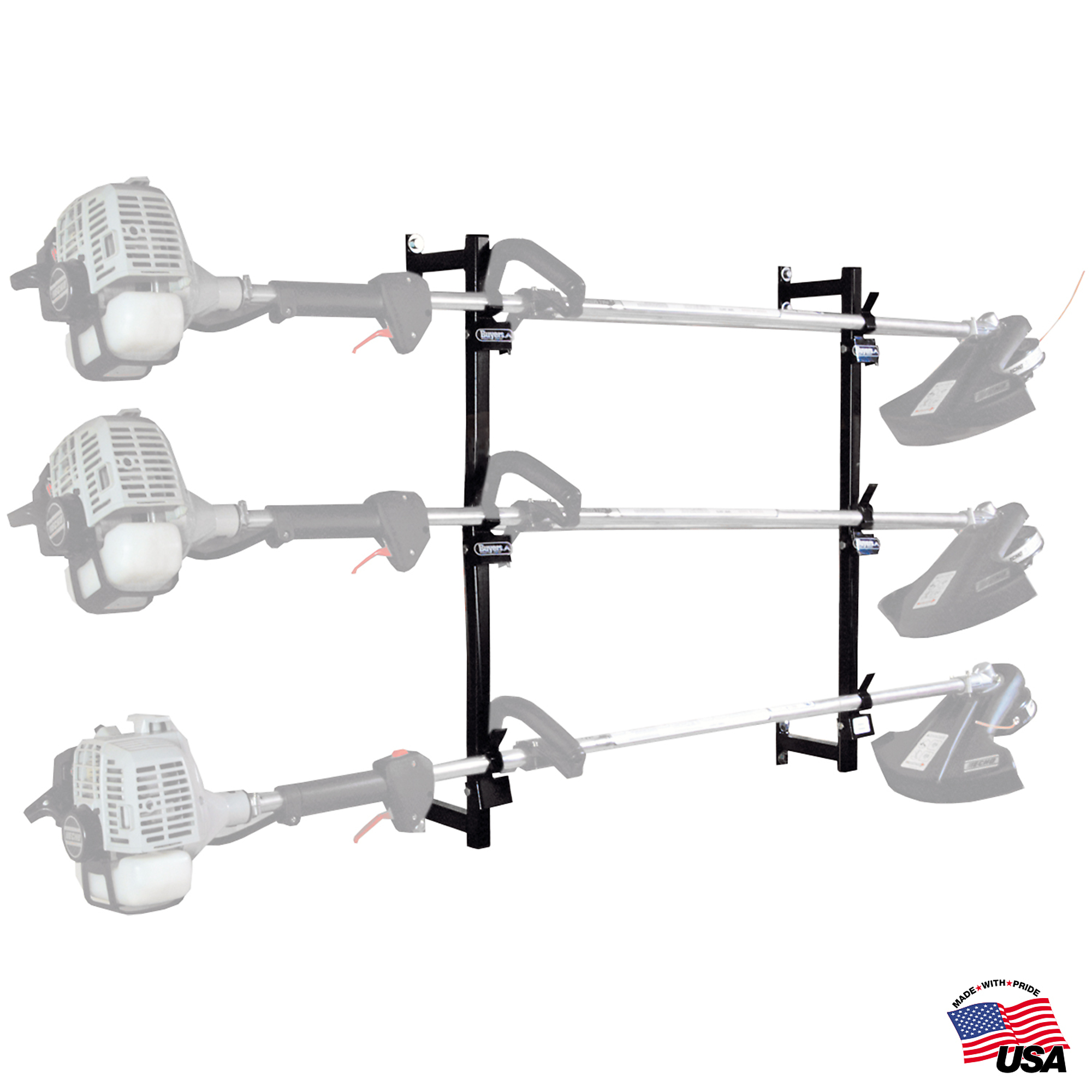 Buyers Products LT12 Landscape Trimmer Edger Locking Rack for Enclosed Trailers & Walls, Made In The USA, Holds 3 Yard Lawn Weed Whackers Tools, Trimmer Holder for Landscape Trailers ,Model# LT12